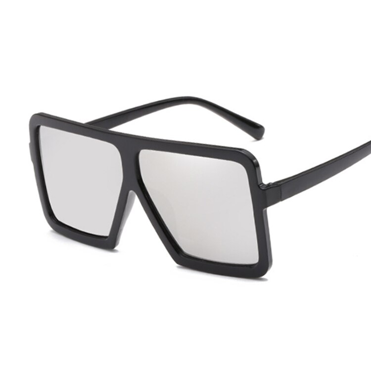 Vierkante zonnebril dames luxe man/vrouw zwarte zonnebril man vrouw klassiek vintage buiten oculos de sol: Zwartzilver