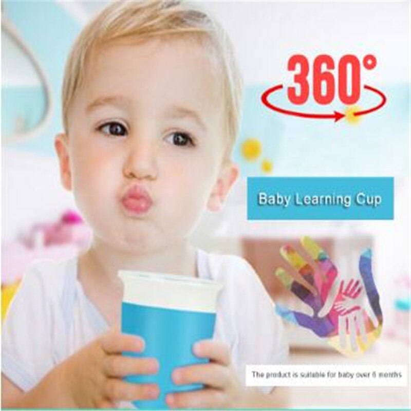 1PC 360 Degree Can Be Rotated Cup Baby Learning Drinking Cup LeakProof Child Water Cup Bottle 260ML