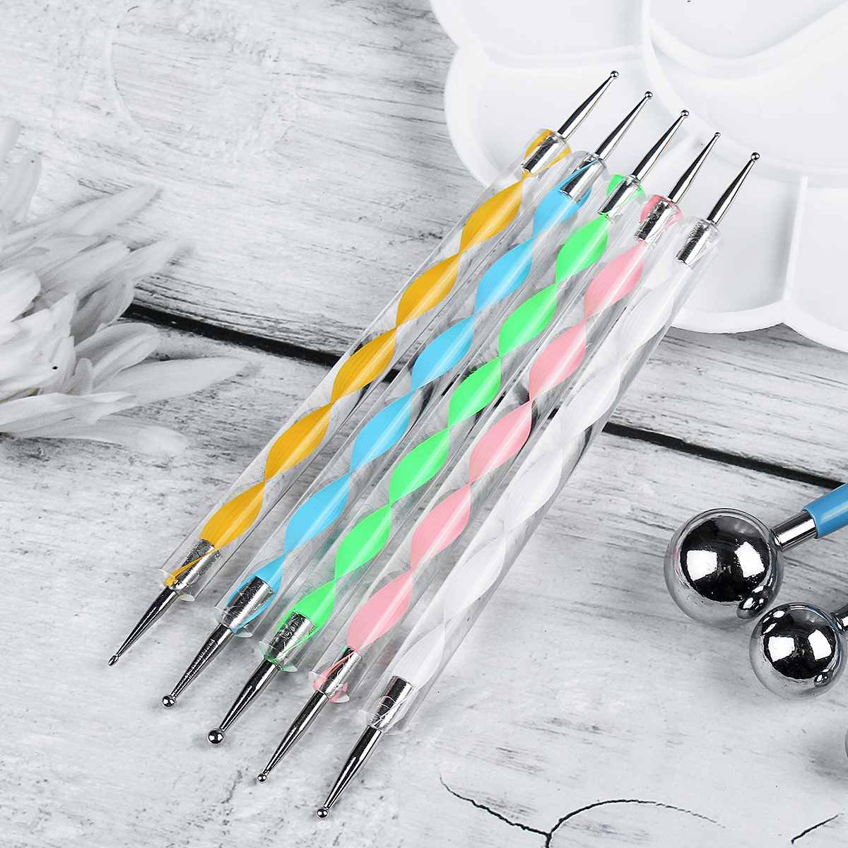 40Pcs Diy Puntjes Staven S Pennen Mandala Schilderen Puntjes Gereedschap Hout Rotsen Art Craft Tekening Nail Art Craft Decoratie handwerk