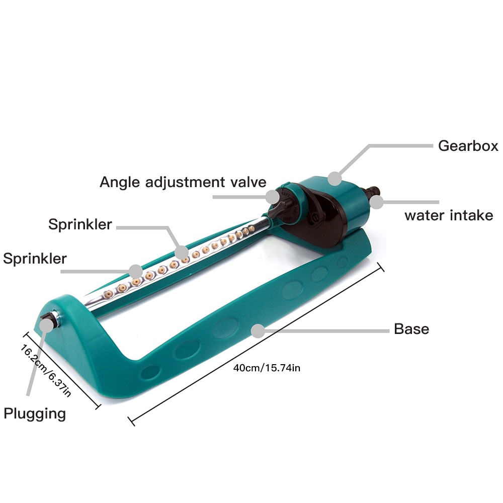 15 holes Adjustable Garden Sprinklers Watering Grass Lawn Rotary Nozzle Rotating Water Sprinkler System Garden Supplies