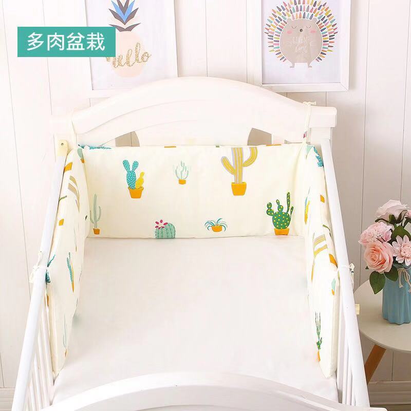 Del bambino Del cotone Letto pad Paraurti Babyy Arredamento Della telecamera 180 centimetri bambino Imbottiture e Paraurti per Culle impostato Nusury Cuscino di Protezione per del bambino: bianca