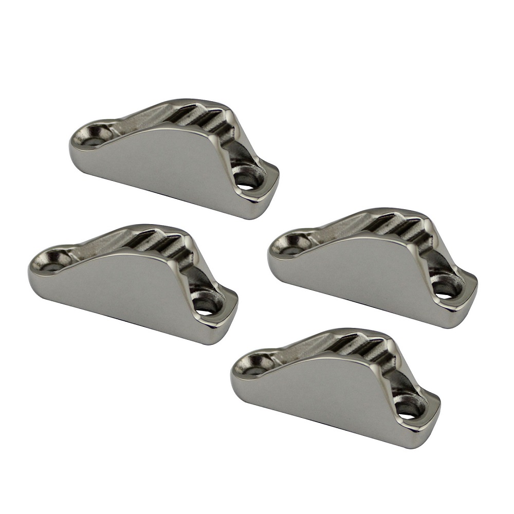 4PCS Stainless Steel Marine Sailing Rope Cam Cleats 18x48mm Flip Up Clam Clamp Jam Cleat For Sailboat Yacht Hardware