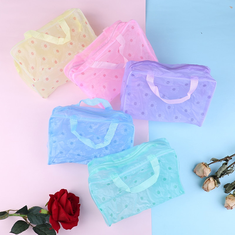 Clear Transparent Plastic PVC Travel Makeup Bag Cosmetic Toiletry Zip Bag Pouch