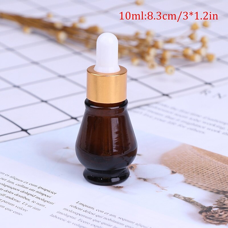 1PC Glass Refillable Container 10/20/30ml Amber Glass Dropper Bottle Essential Oil Perfume Bottles Empty Bottle