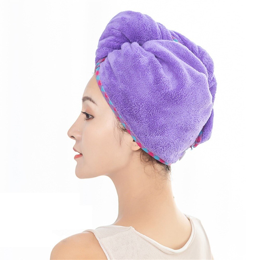 Secador de microfibra para cabello, toalla de secado rápido, gorro de turbante, herramienta de baño para el hogar
