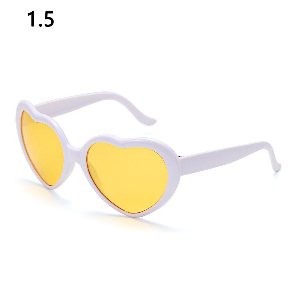 Love Heart Shaped Effects Glasses Watch The Lights Change to Heart Shape At Night Diffraction Women Sunglasses: A-White