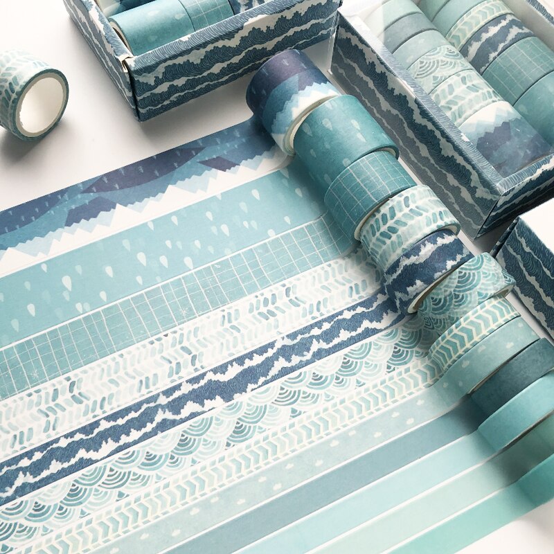 12Pcs/Set Multi-color Washi Tape Solid Color Masking Tape Decorative Adhesive Tape Sticker Scrapbooking Diary Stationery Supply