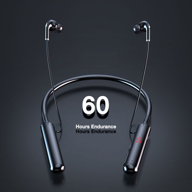 Eardeco 60 Uur Uithoudingsvermogen Bluetooth Hoofdtelefoon Stereo Bass Draadloze Hoofdtelefoon Nekband Power Led Display Headset Tf Card Magneet
