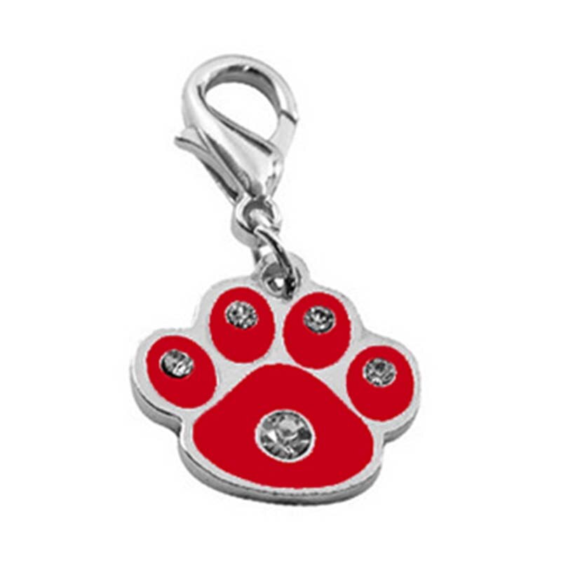 Nuevos productos de aleación para perro, 1 Uds., etiqueta de identificación para mascota, Collar de dijes para perro, pedante, Collar de mosaico de identidad para cachorro con huella de animal: 2