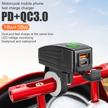 Usb Motorfiets Lader Waterdicht Dual Usb Quick Change 36W Voeding Gps Adapter Universele Lading Voor Telefoon