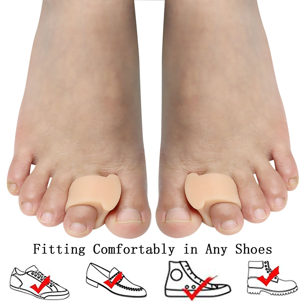 Pexmen 2Pcs Gel Toe Separators Toe Spacers Hammer Toe Straightener Correct Toes and Bunion Relief Soft Silicone Toe Corrector