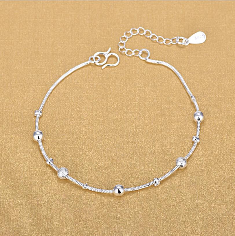 Lukeni Trendy Zilveren Armbanden Vrouwen Party Accessoires Vrouwelijke Mode 925 Sterling Zilveren Enkelbanden Meisje Kerstcadeau