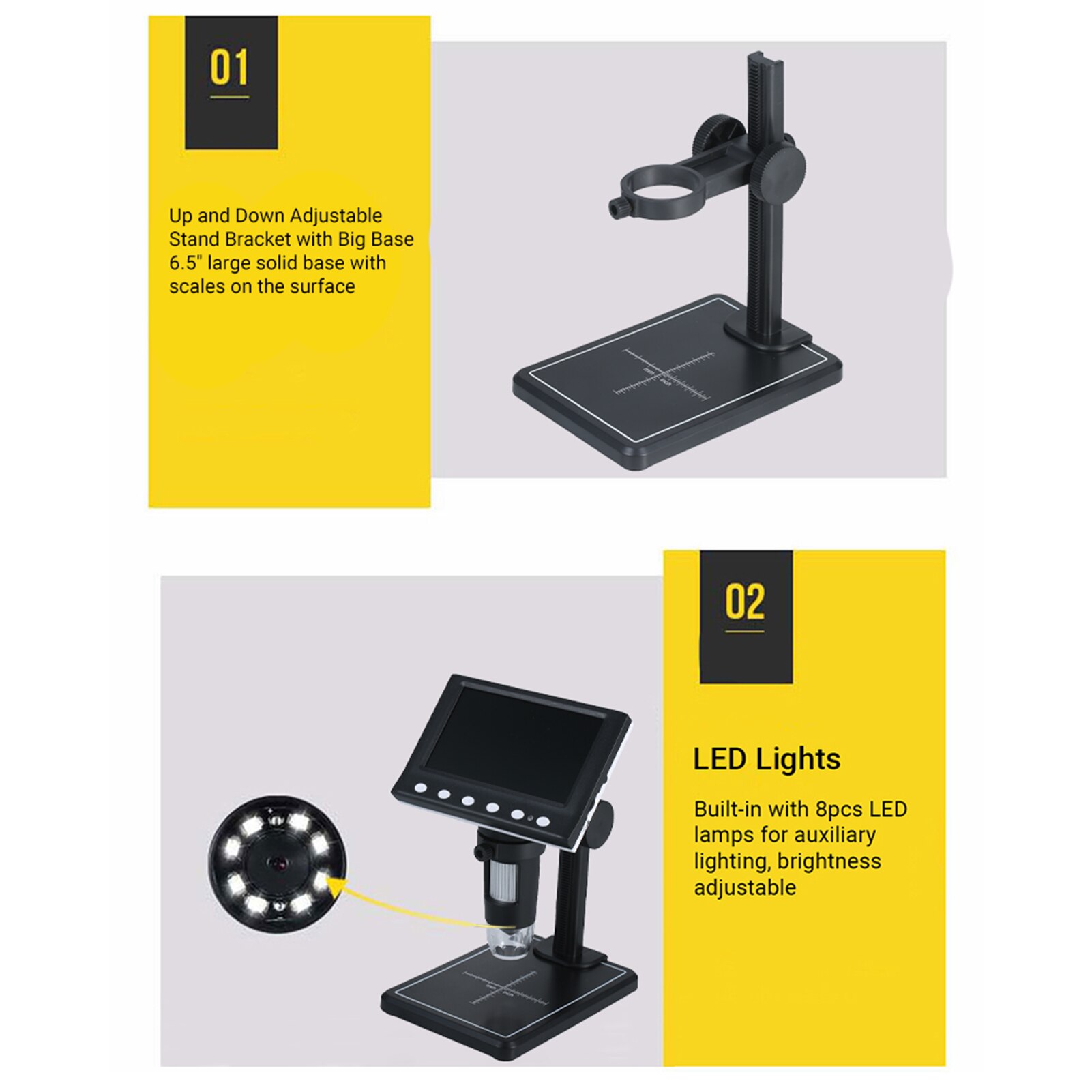 KKMOON Digital Microscope Camera 4.3 inch 1000X Magnification LCD Microscope Portable Microscope Video Camera Microscope