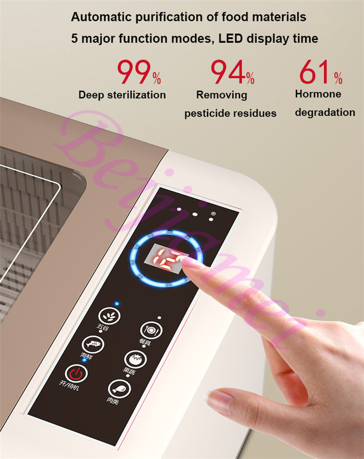 Machine à laver électrique pour fruits et légumes, purificateur d&#39;aliments, désinfection automatique des pesticides, 10l