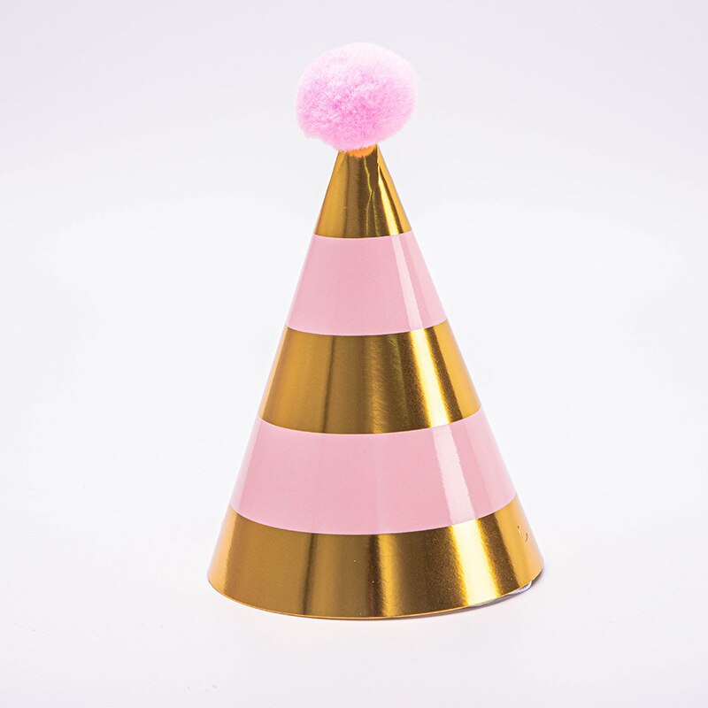 10 stücke Glücklich Geburtstag Hüte Polka Punkt Filz Pompoms Papier Kegel Kappen Baby Dusche Erwachsene freundlicher Geburtstag Party Dekoration Supplie: L-1-33