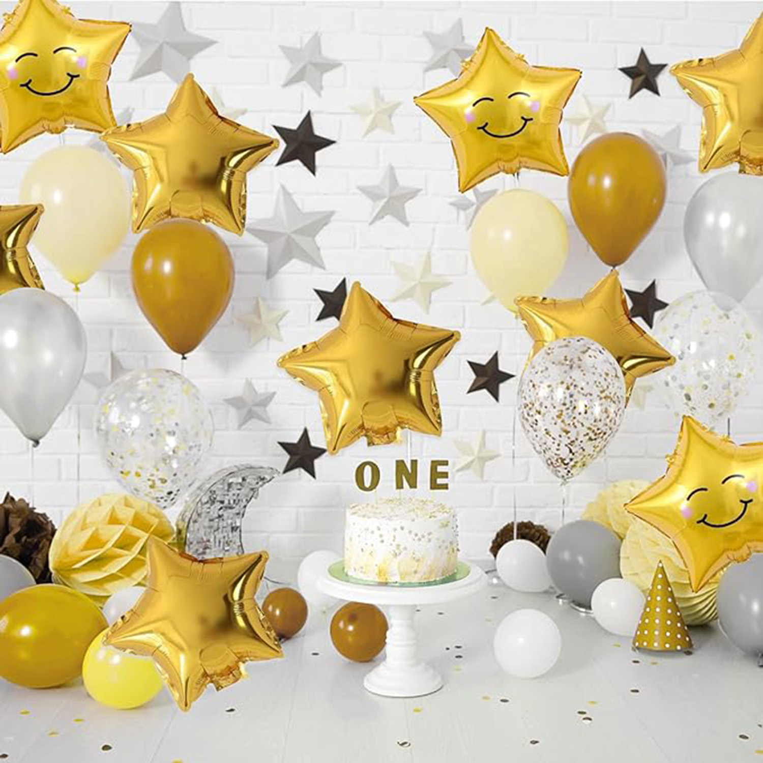 10 Uds. Globos de película de aluminio para decoración de con pentagrama degradado rosa, rojo, verde y azul de 18 pulgadas adecuados para cumpleaños, bodas,