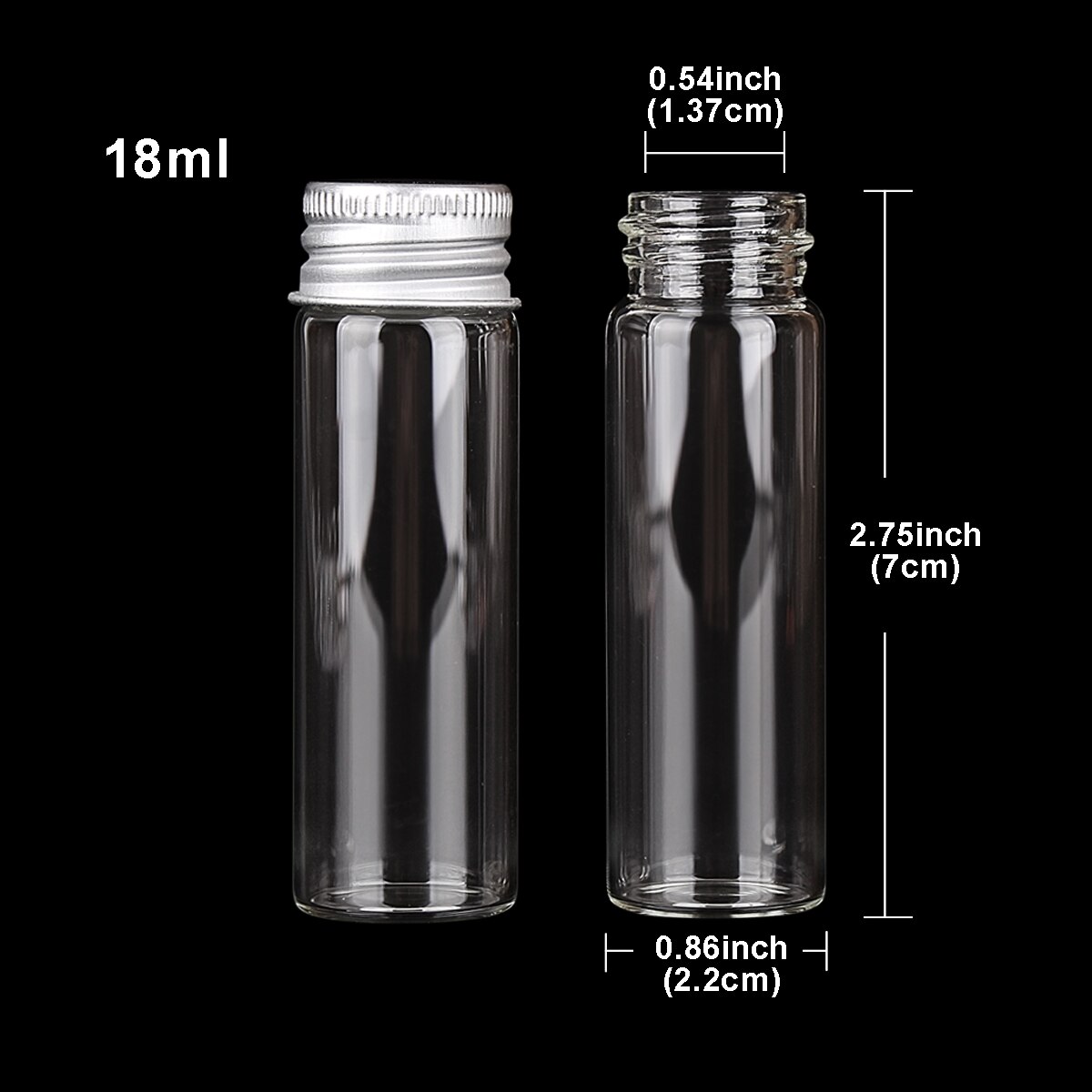 10 piezas de botellas de vidrio de 5ml/6ml/7ml/10ml/14ml/18ml/20ml/25ml/30ml con tapas de aluminio, Mini tarros de vidrio pequeños, 9 tamaños, selección en U: Rosa