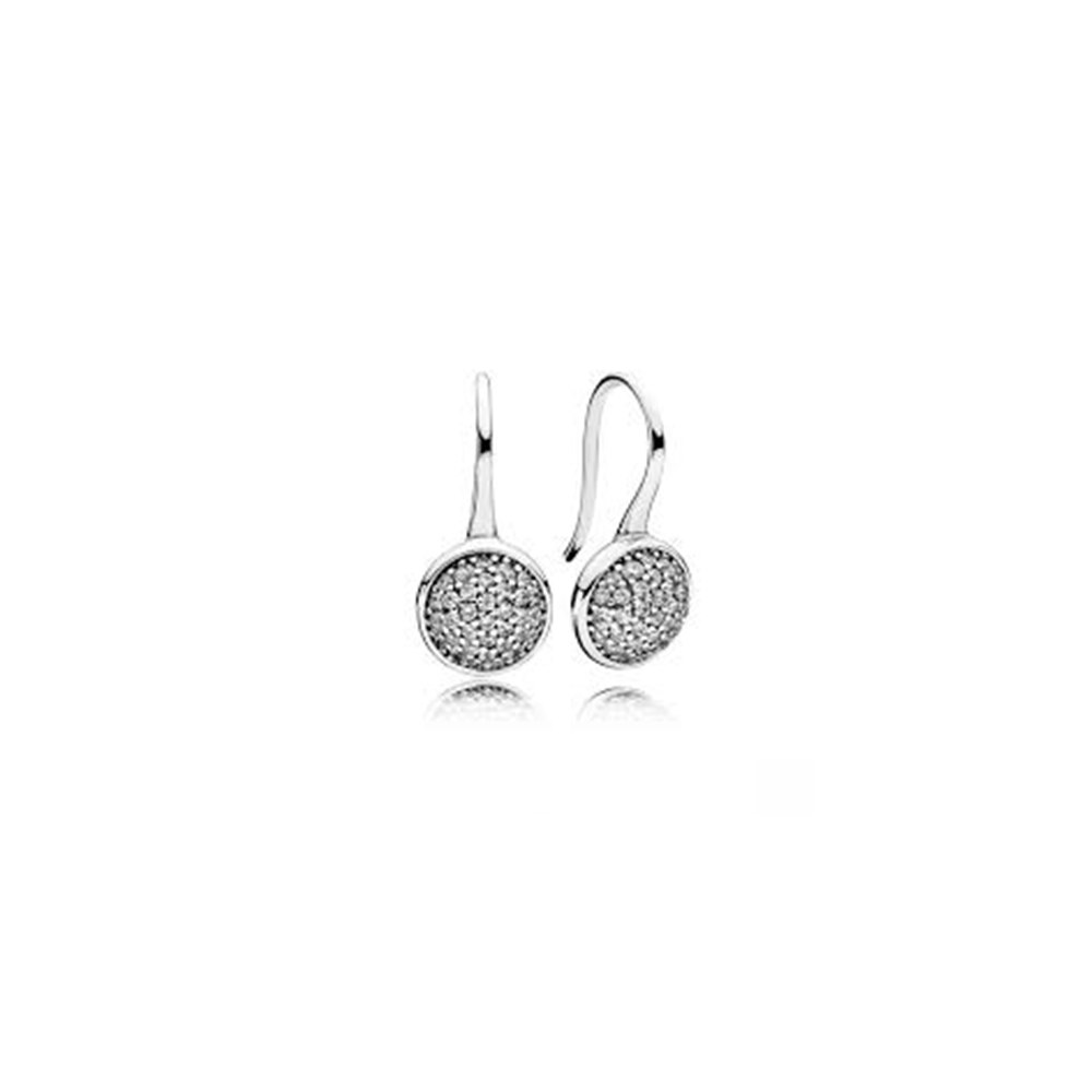 S925 Sterling Silver Simple Shiny Pave Heart Shaped Circle Stars Dazzling Drops Water Drops Forget Me Not Earrings: 290734CZ