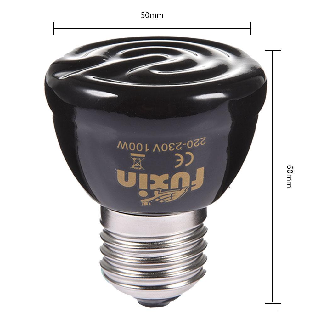 25W 50W 75W 100W E27 Huisdier Verwarming Lamp Zwart Infrarood Keramische Emitter Warmte Gloeilamp huisdier Broedmachine Reptiel Lamp 220-230V