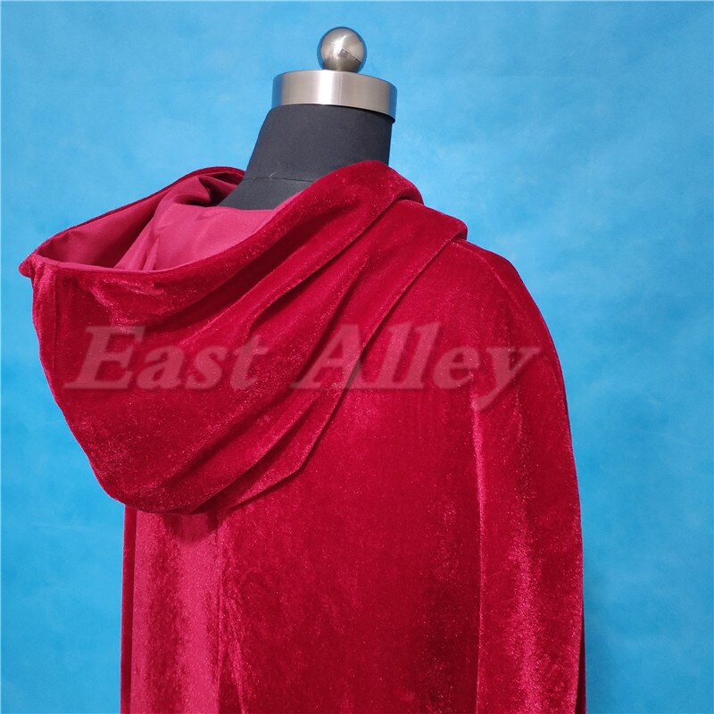 Velvet cape hooded cloak, medieval elven fantasy costume cape with hood