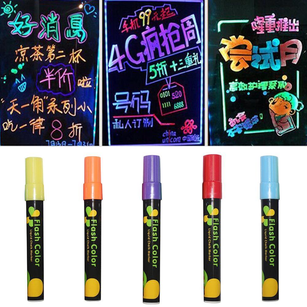 1PC Flash Color Erasable Highlighter For Fluorescent Plate Pens Liquid Chalk Marker Stationery