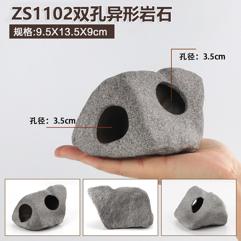 Fish Ceramic Aquarium Decor Cichlid Stone Rock Cave Stone Decoration Fish Tank Breeding Housing Shelter Ornament: ZS1102