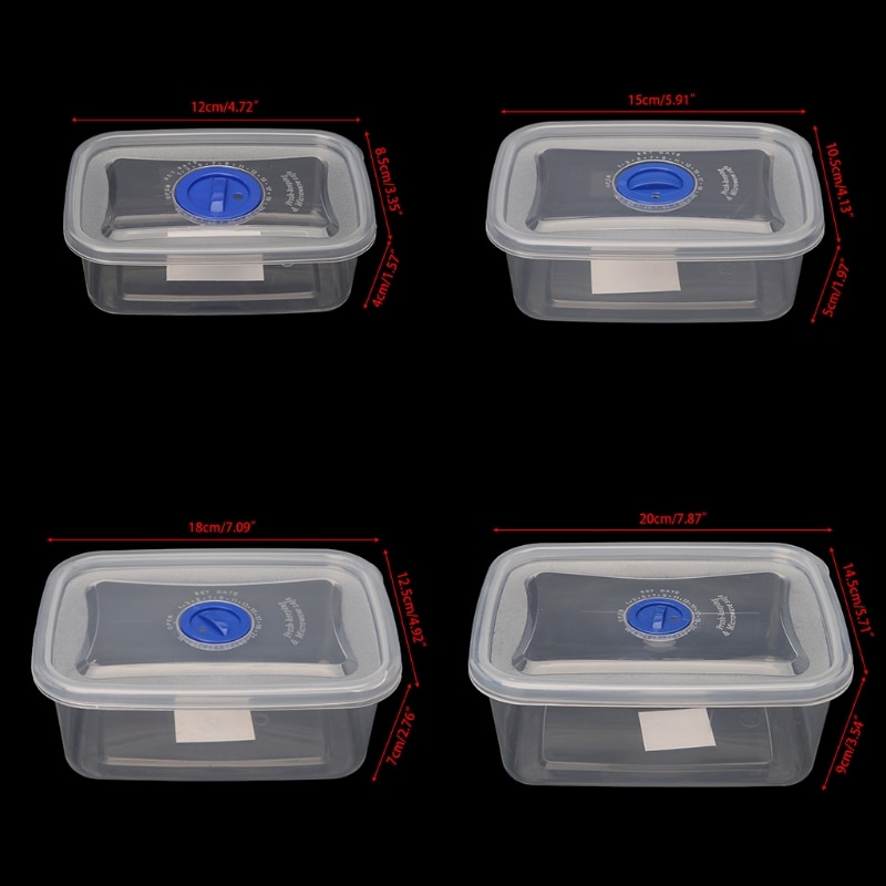 Plastic Transparent Reusable Food Storage Container Lunch Box Airtight Seal With Lid Food Storage Container