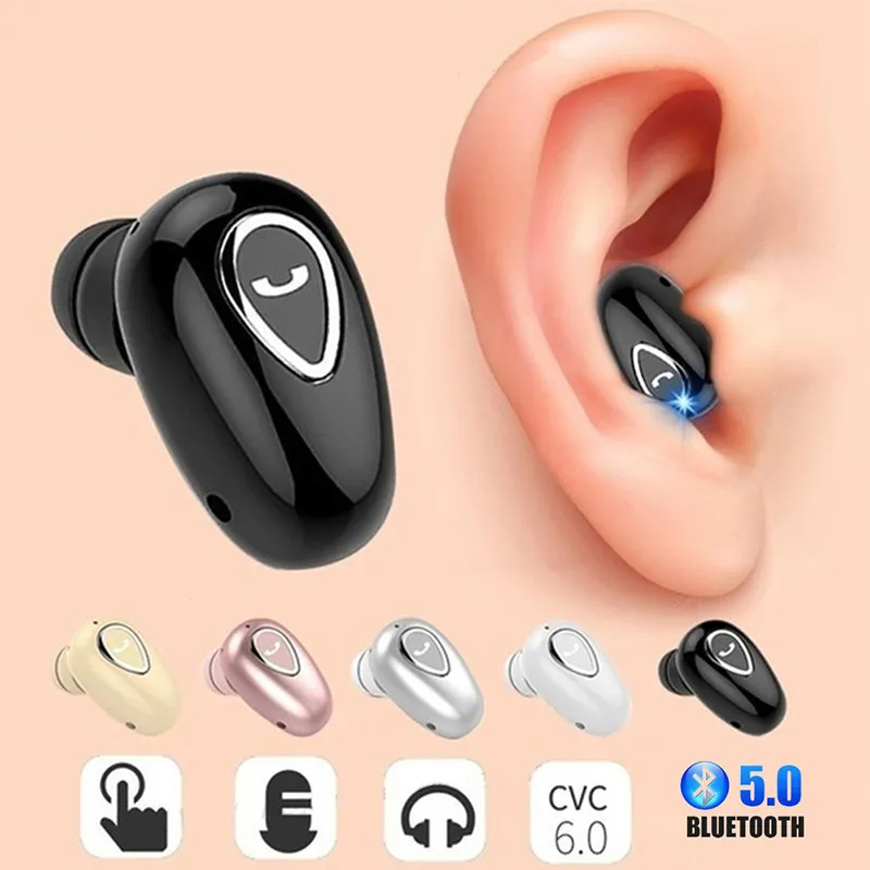 Mini unsichtbare Kopfhörer Bluetooth 5.0 kabellose Kopfhörer Freisprecheinrichtung Sport in-Ohr-Ohrhörer HiFi-Musik-Spielen-Headset mit Mikrofon