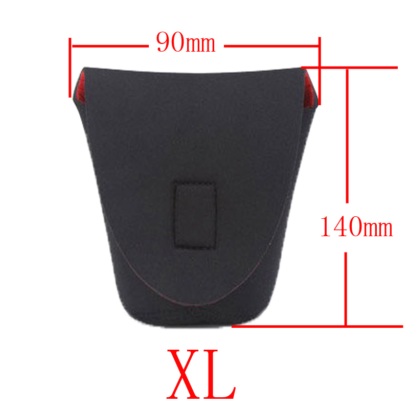 1pcs S M L XL XXL Neoprene waterproof Soft Camera Lens Pouch bag Case Size: Dark Khaki