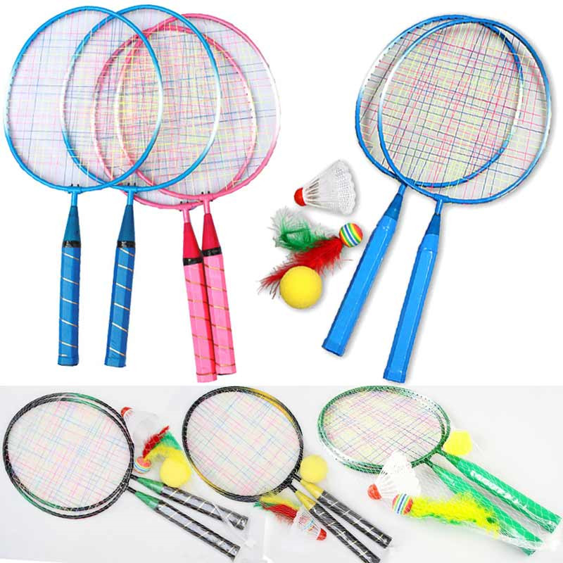 1 Paar Jeugd Kinderen Badminton Rackets Sport Cartoon Pak Speelgoed Voor Kinderen Baby