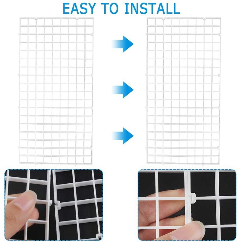 Grille de séparation pour Aquarium, 10 pièces, diviseur pour Aquarium, grille de séparation, plateau d&#39;isolation, grille avec 20 Clips de ventouse