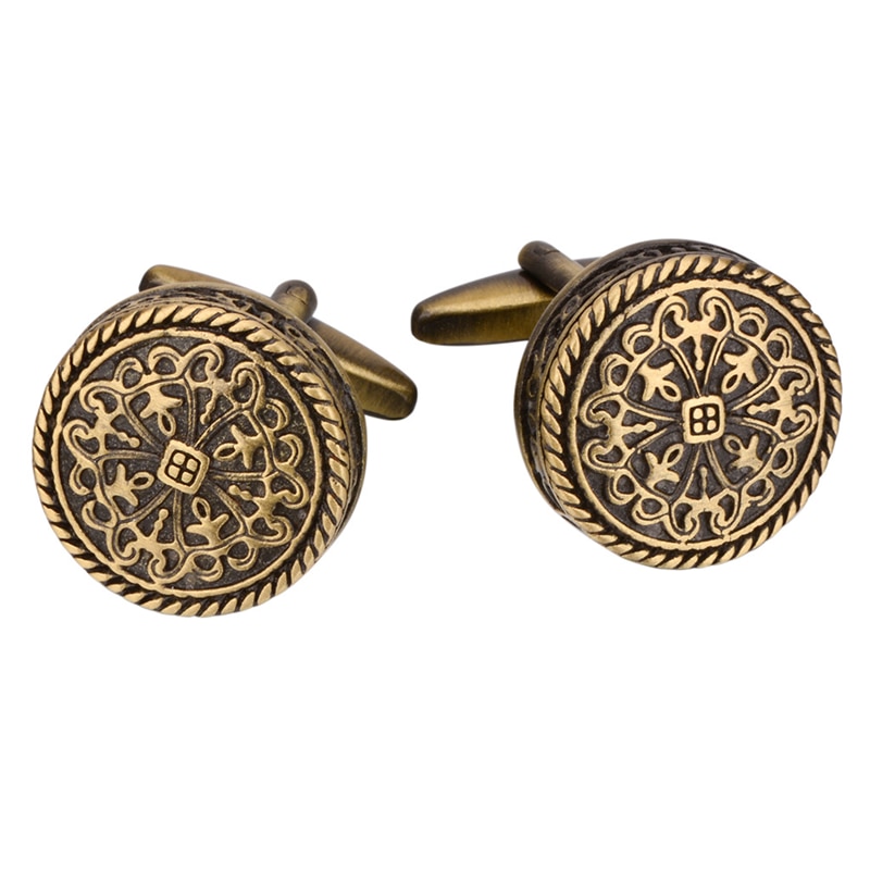 Men's Cufflinks Luxury Exquisite Pattern Bronze Cufflinks French Shirt Cufflinks Decorative Buttons Charm Men's Jewelry