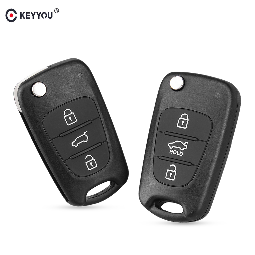 Keyyou key shell 3 knappar för hyundai avante elantra  i30 i40 i20 ix35 flip fällbar fjärrnyckelväska oklippt blankt lock