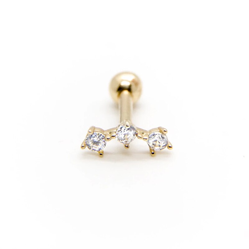 Pendientes de Piercing para mujer y Chica, pendientes minimalistas de Plata de Ley 925 con 1 Uds. De tuerca pequeña para de aniversario: 7 gold