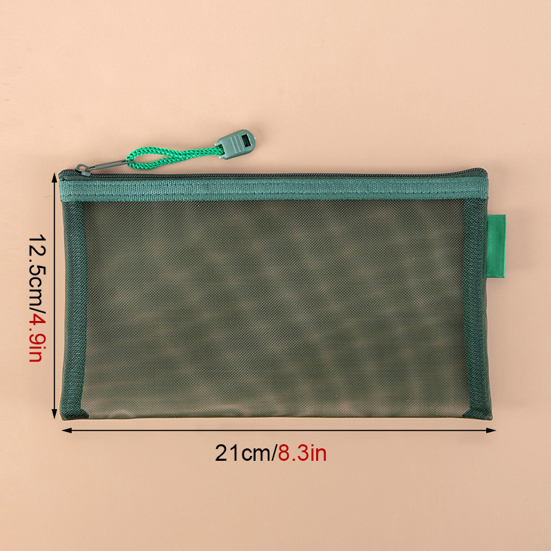 Estuche para lápices con cremallera Simple, bolsa de almacenamiento de cosméticos de malla, bolsa de papelería transparente, bolsa de maquillaje, bolsas de almacenamiento portátiles