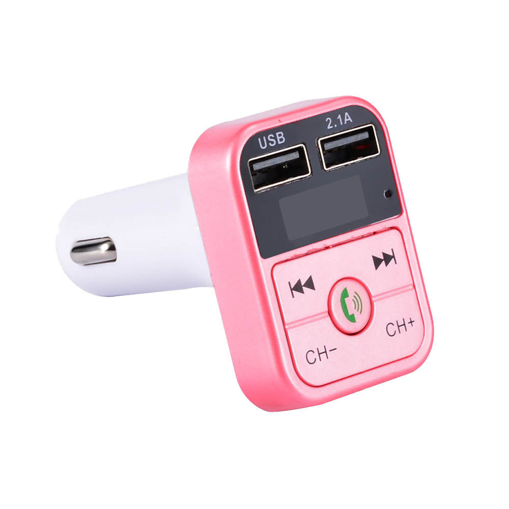 B2 Usb Charger Auto Fm-zender Draadloze Radio Adapter Dual Usb Charger Bluetooth Mp3 Speler Ondersteuning Handsfree Bellen: Rose Gold