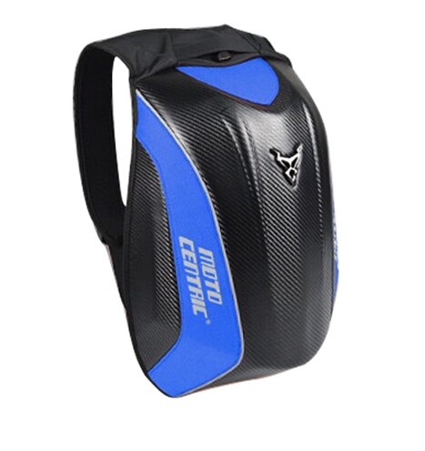 Motorcycle Knight Bag Touring Luggage Bag Waterproof Motorcycle Carbon Fiber racing bag Motorbike Helmet Backpack: Blue