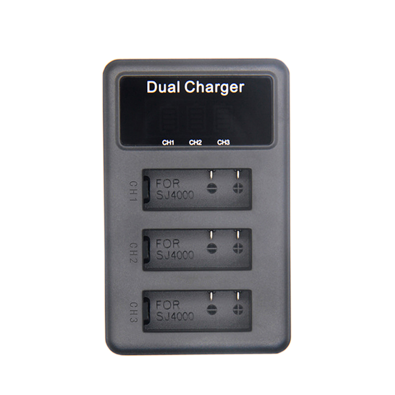 Batería S009 original SJ 4000 eken H9 SJ5000 Wifi + 3 puertos LED cargador para SJCAM sj4000 batería SJ6000 SJ7000 SJ8000 sj9000 M10: only charger