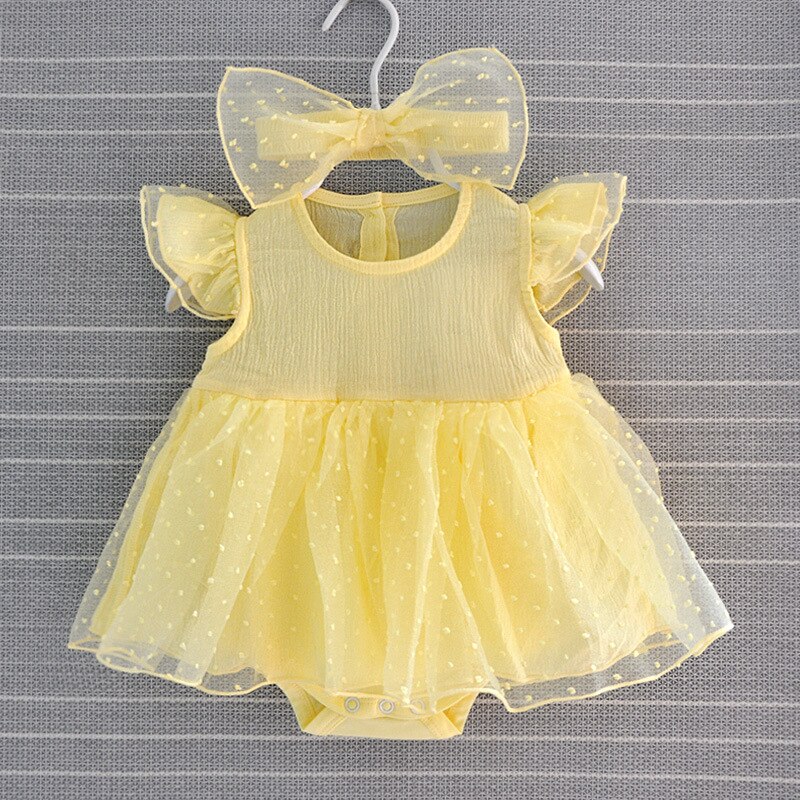 Neue Geboren Baby Mädchen Kleider Baby Taufe Kleid Taufe Prinzessin Weiß Gelb Neugeborenen Kleid Baby Mädchen Kleider 3 6 monate: Gelb Kleid / 3M