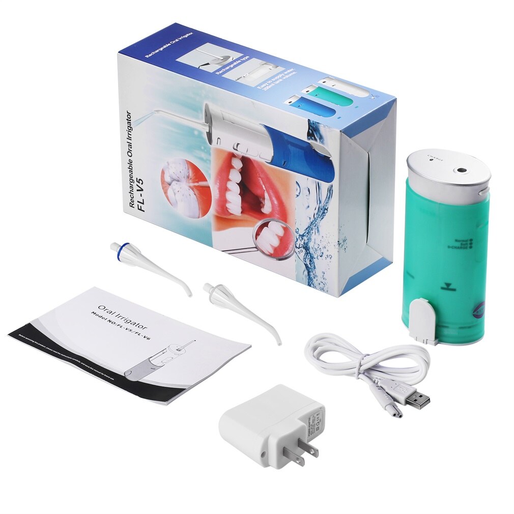 Portable Comfortable Water Flosser Battery Operated with Collapsible Oral Electric Irrigator for Travel