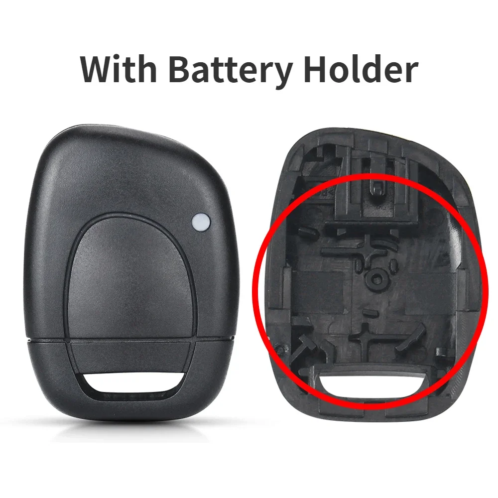 KEYYOU Chiave A Distanza dell'automobile Caso Borsette per Renault Clio II 2001-2008 Simbolo 2011 Kangoo 2002-2004 n72 VAC102 Senza Supporto Della Batteria: bianca