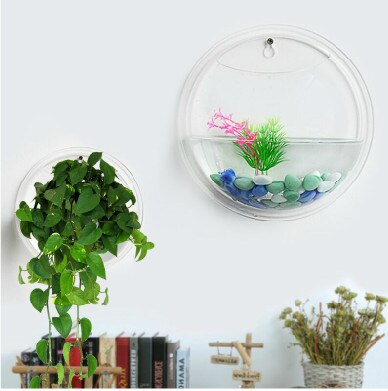 NuoNuoWell 1 Piece Acrylic Wall Mounted Transparent Fish Tank / Wall Aquarium Hanging Fish Bowls Home Decoration