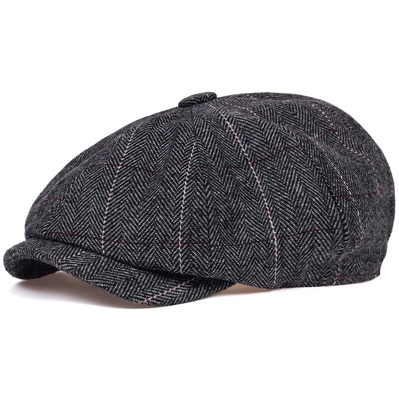 Newsboy Flat Cap Herren - Verstellbare Baskenmütze Baumwolle/Polyester