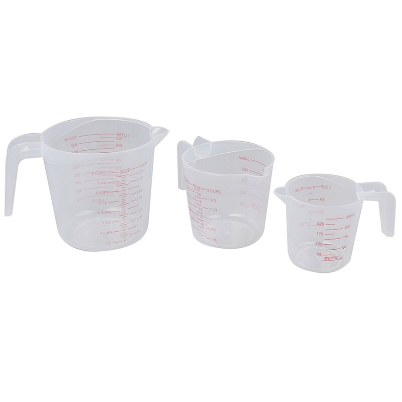 250/500/1000ML Plastic Measuring Cup Jug Pour Spout Surface Kitchen Tool Supplies Cup With Graduated