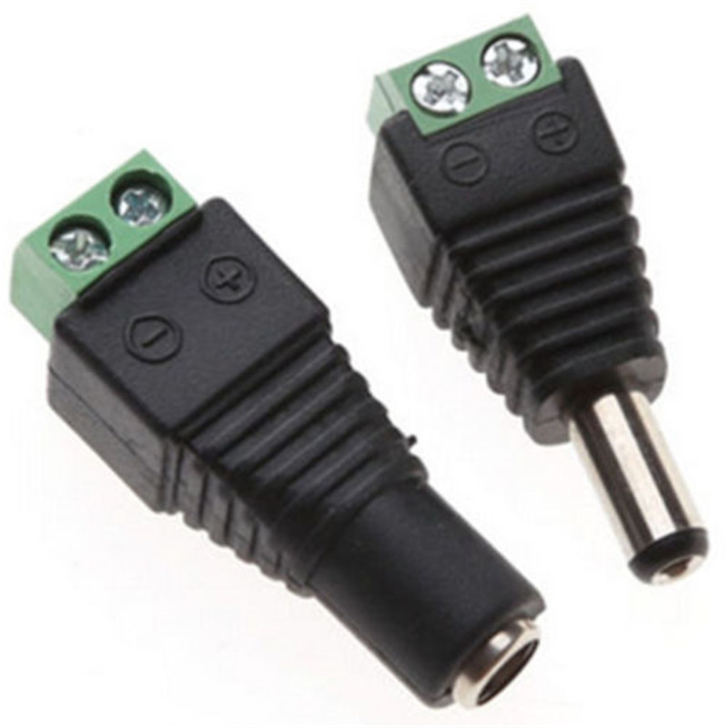 1 pcs Vrouwelijke Mannelijke DC Power Cable Connector 5.5mm X 2.1mm Jack Plug Aansluiting Voor 5050 5630 3528 enkele Kleur LED Strip CCTV Camera