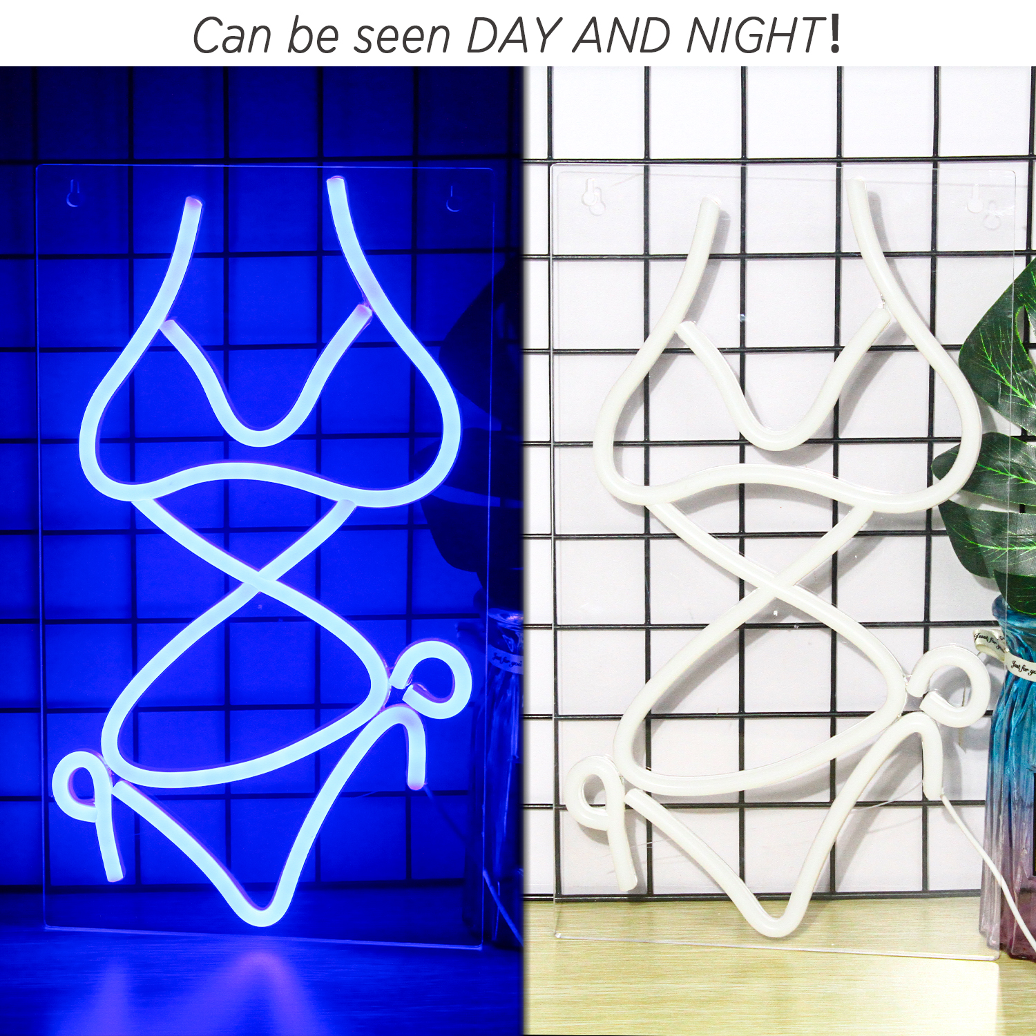 Ineonlife – Bikini LED néon Sexy pour femmes, modèle en acrylique, montage mural, Bar, fête, Club, maison, chambre à coucher, boutique, lumières décoratives publicitaires