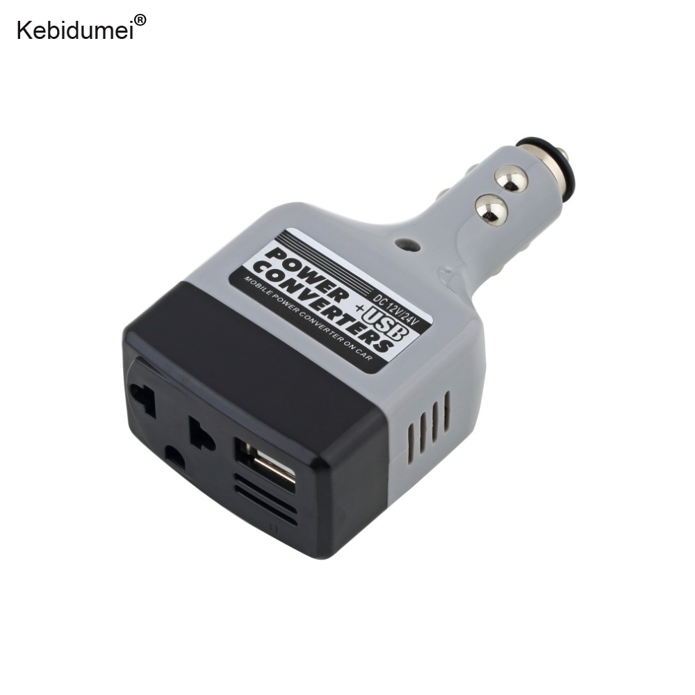 Kebidumei DC 12 V/24 V Auto Mobiele Converter Inverter Adapter DC 12 V/24 V naar AC 220 V Lader Power + USB