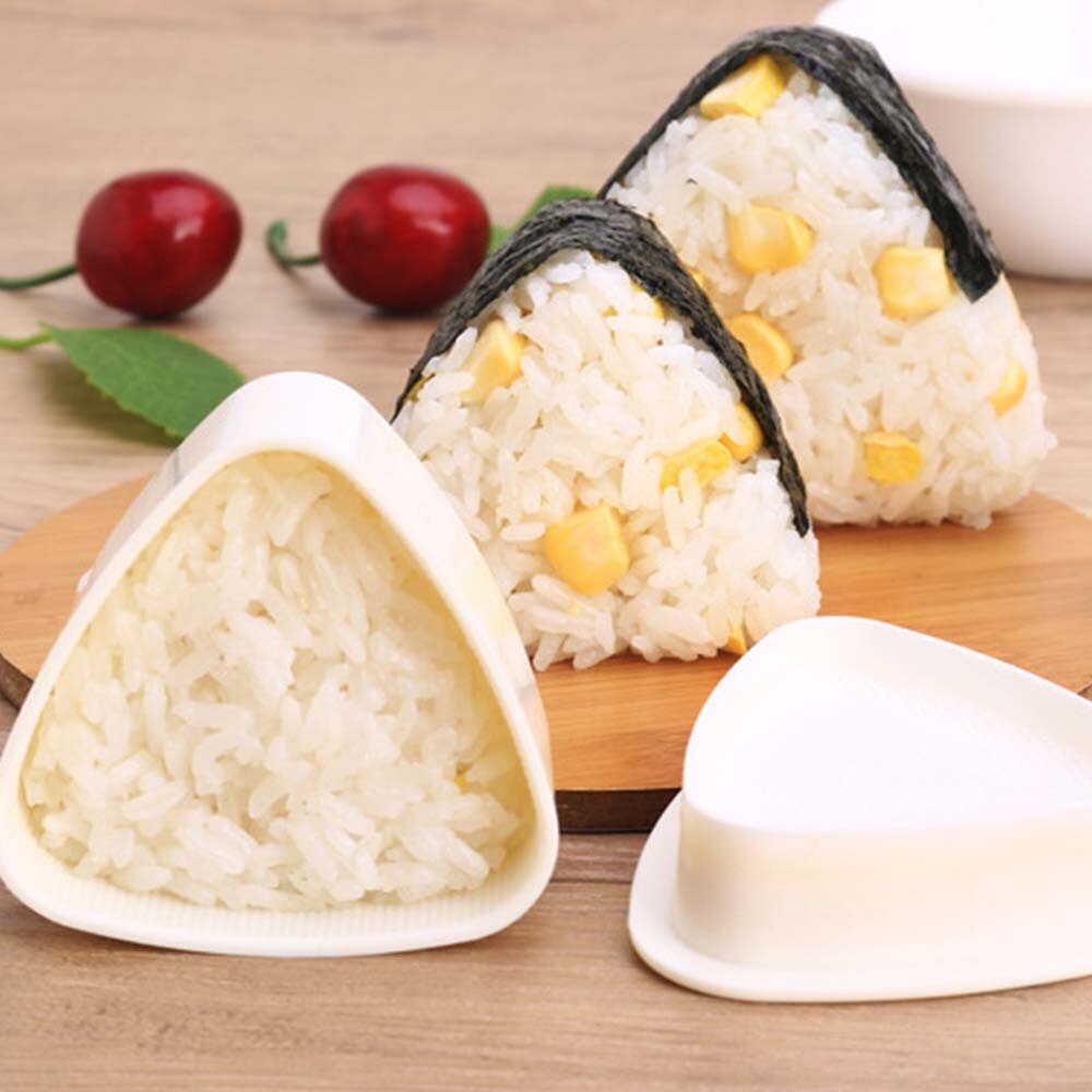 3 Stks/set Diy Sushi Mold Onigiri Rijst Bal Voedsel Druk Driehoekige Sushi Maker Mold Japanse Thuis Keuken Accessoires Gereedschap