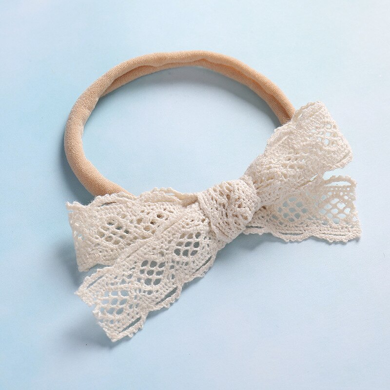 Diadema o pinzas para el pelo de nailon con lazo de encaje Vintage, para Baby Shower
