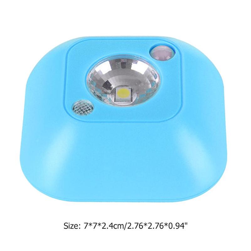 Mini Draadloze Led Sensor Nachtlampje Lamp Pir Infrarood Motion Activated Sensor Licht Voor Wandlamp Kabinet Trappen Licht: Blauw